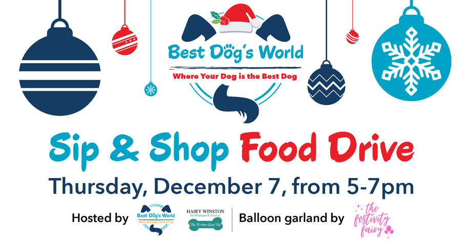 Sip & Shop Food Drive with Hairy Winston